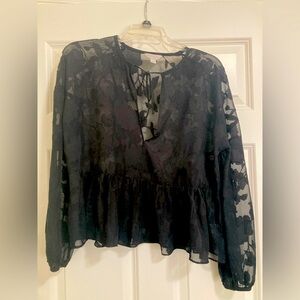 Belle & Sky Sheer Floral Blouse